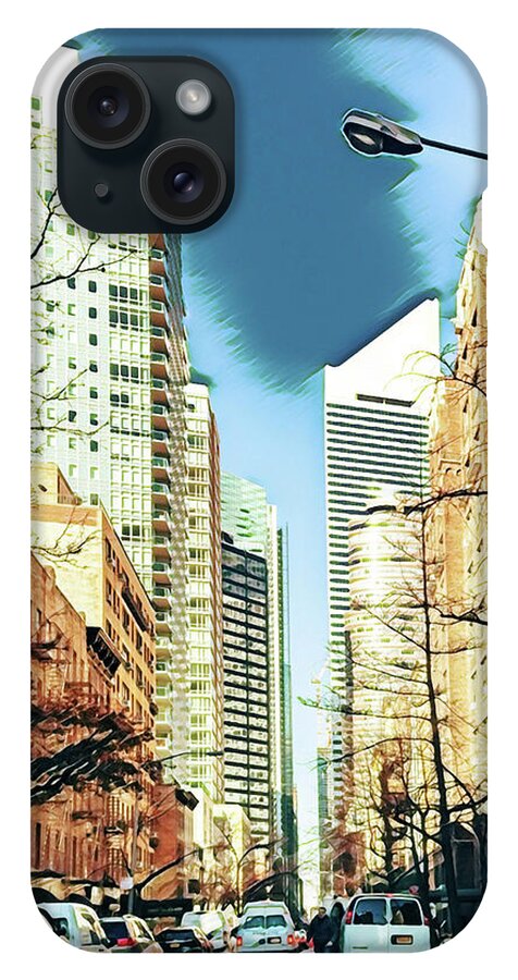 NYC Streets Textured Art - Phone Case
