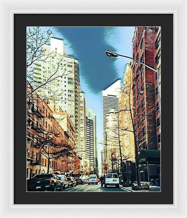 NYC Streets Textured Art - Framed Print