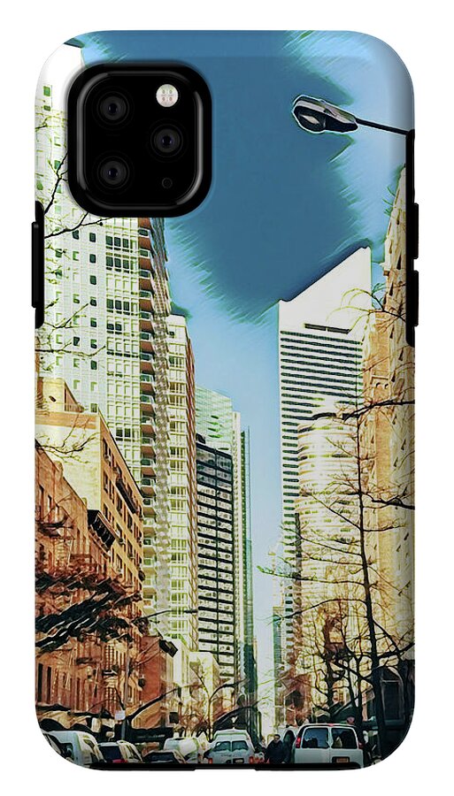 NYC Streets Textured Art - Phone Case