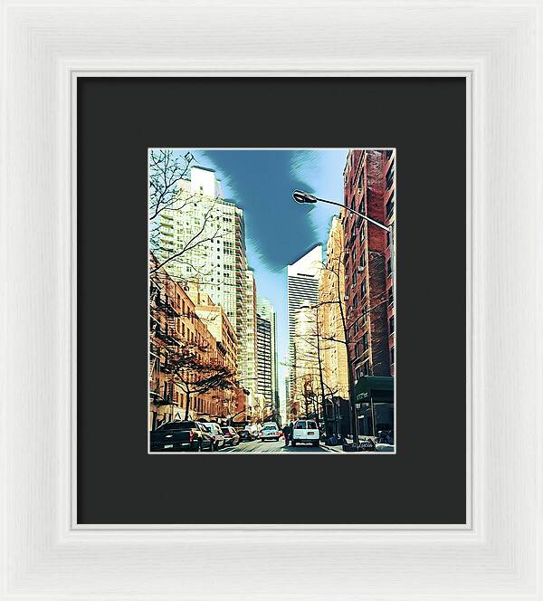 NYC Streets Textured Art - Framed Print