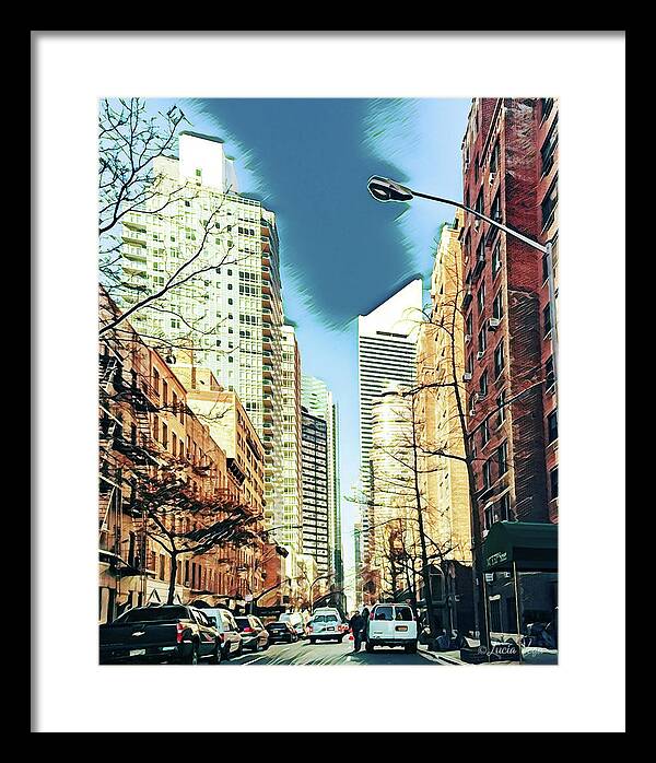 NYC Streets Textured Art - Framed Print