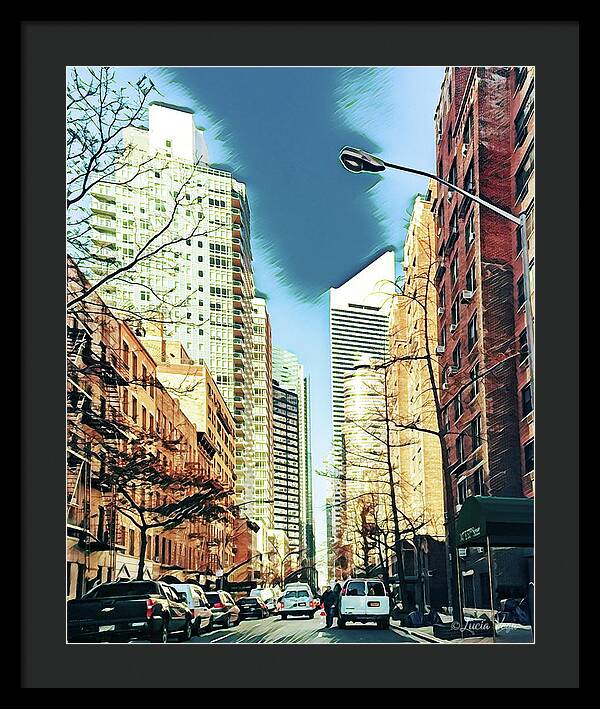 NYC Streets Textured Art - Framed Print