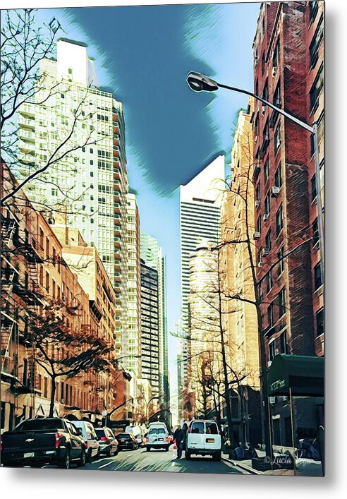 NYC Streets Textured Art - Metal Print
