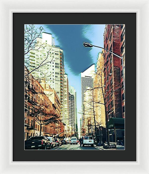 NYC Streets Textured Art - Framed Print