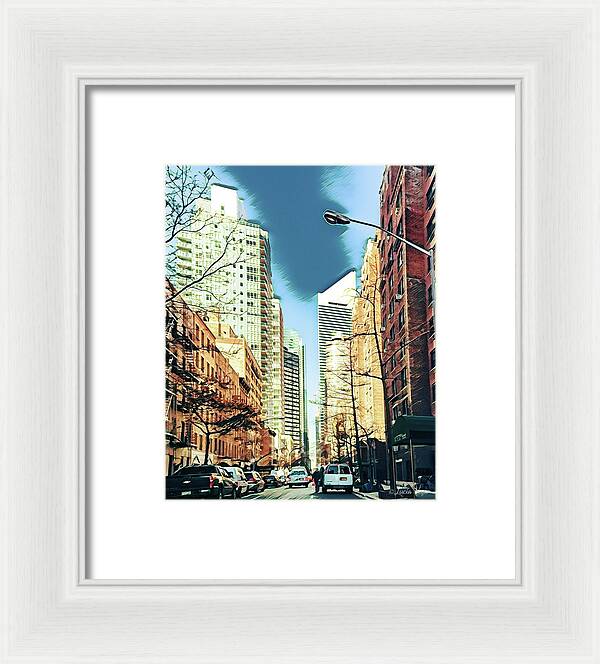 NYC Streets Textured Art - Framed Print