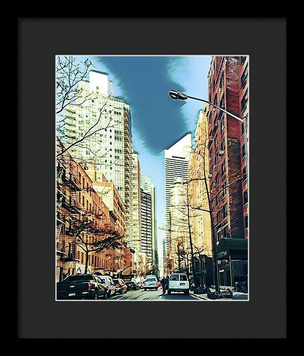 NYC Streets Textured Art - Framed Print
