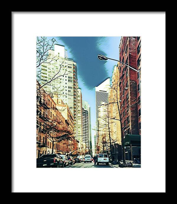NYC Streets Textured Art - Framed Print