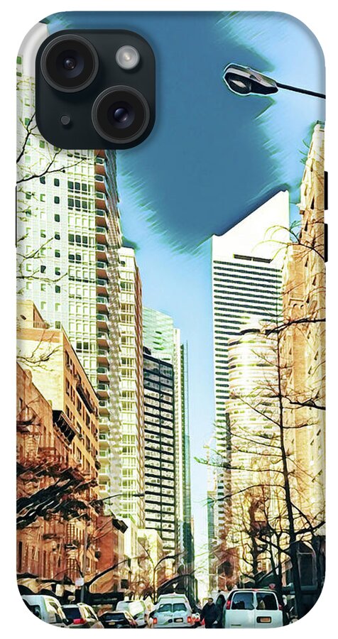 NYC Streets Textured Art - Phone Case