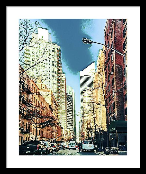 NYC Streets Textured Art - Framed Print