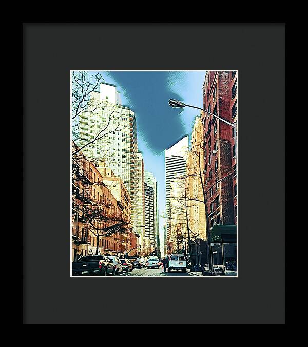 NYC Streets Textured Art - Framed Print