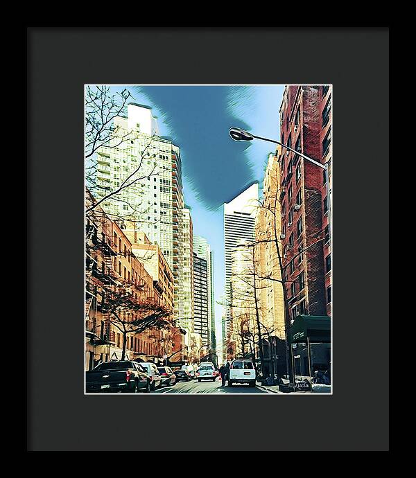 NYC Streets Textured Art - Framed Print
