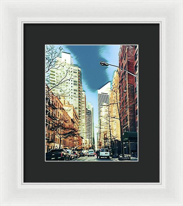 NYC Streets Textured Art - Framed Print