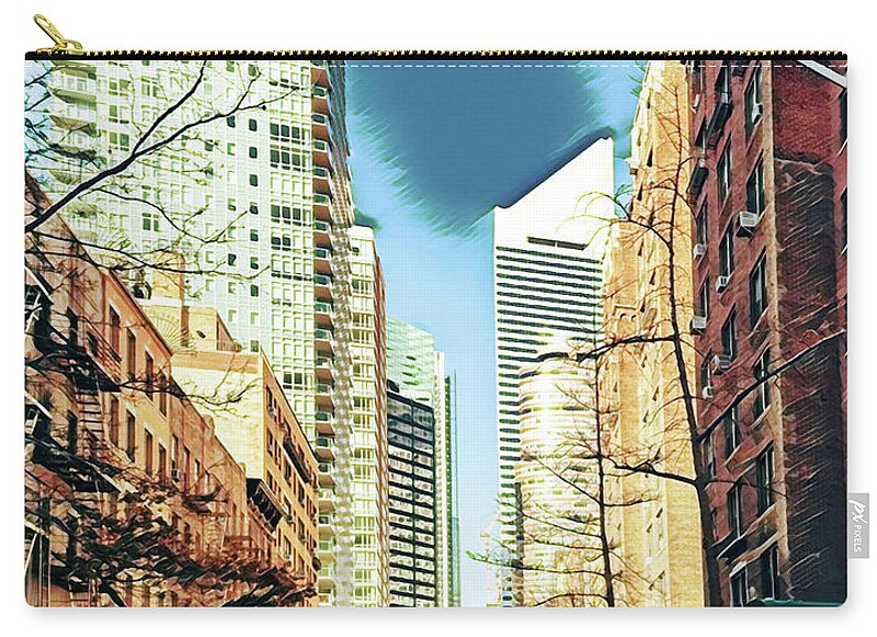 NYC Streets Textured Art - Zip Pouch