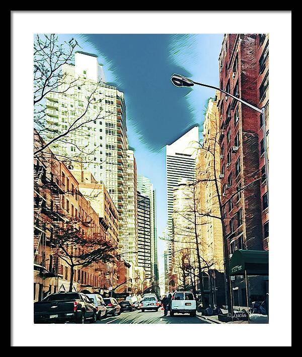NYC Streets Textured Art - Framed Print
