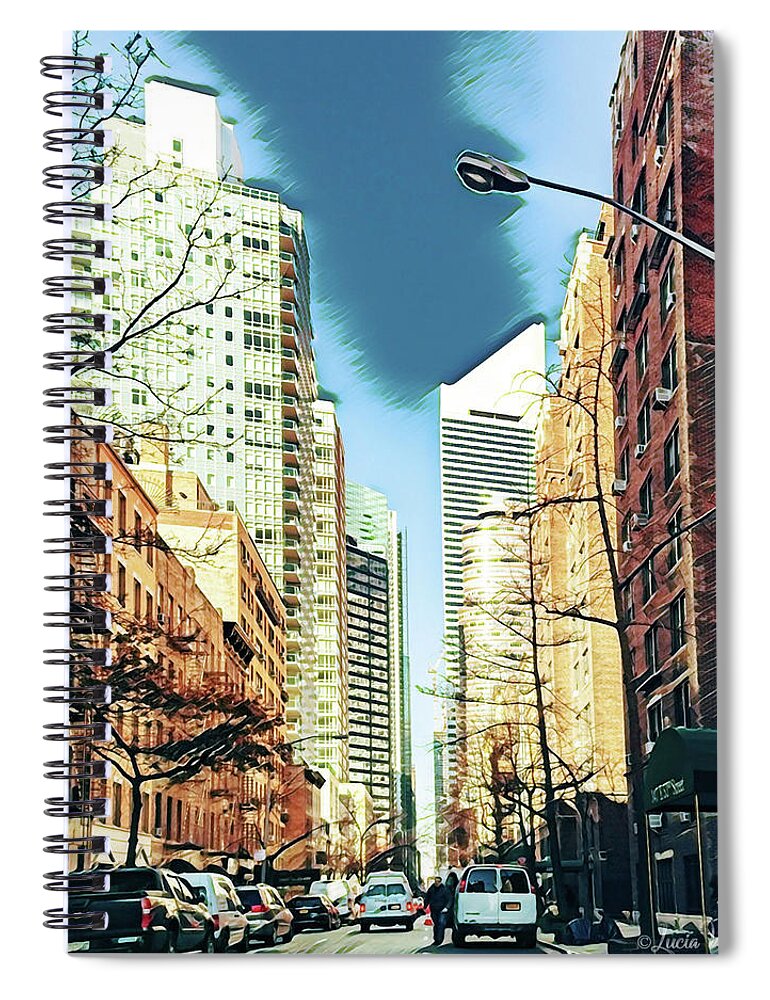 NYC Streets Textured Art - Spiral Notebook
