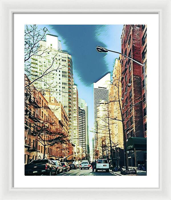 NYC Streets Textured Art - Framed Print