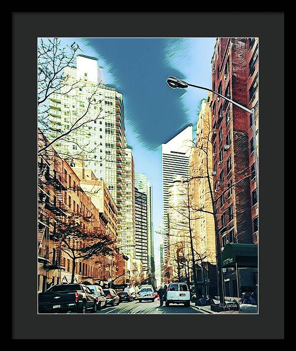 NYC Streets Textured Art - Framed Print