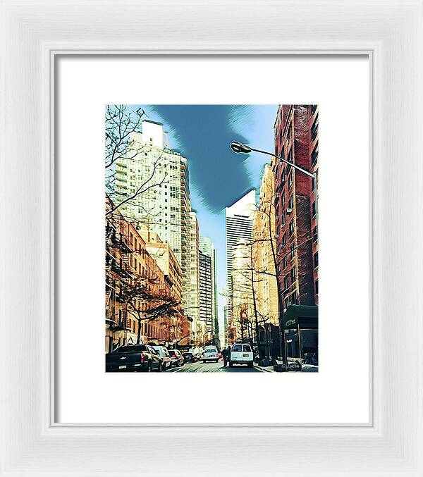 NYC Streets Textured Art - Framed Print