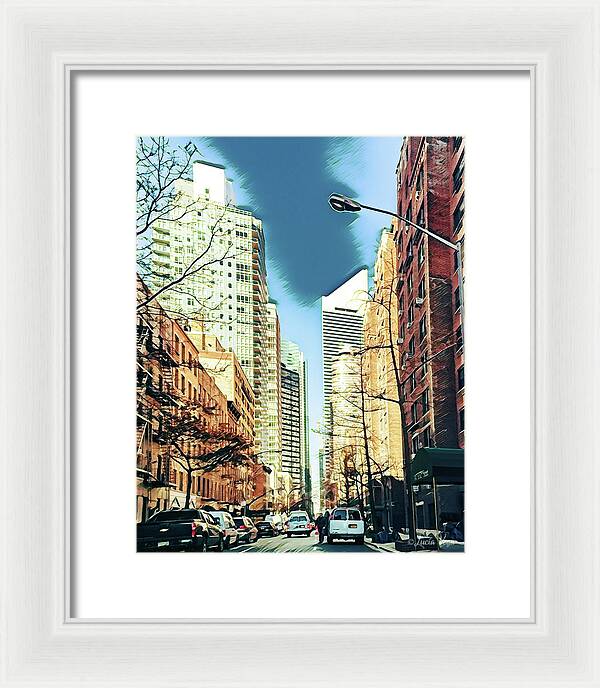NYC Streets Textured Art - Framed Print