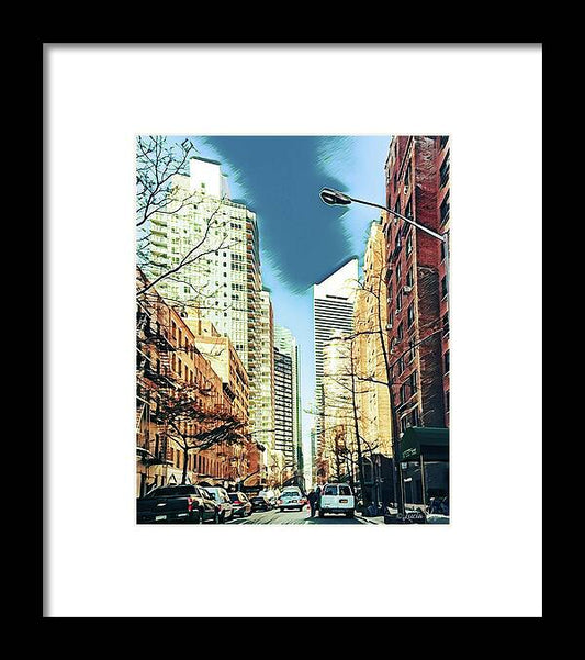 NYC Streets Textured Art - Framed Print