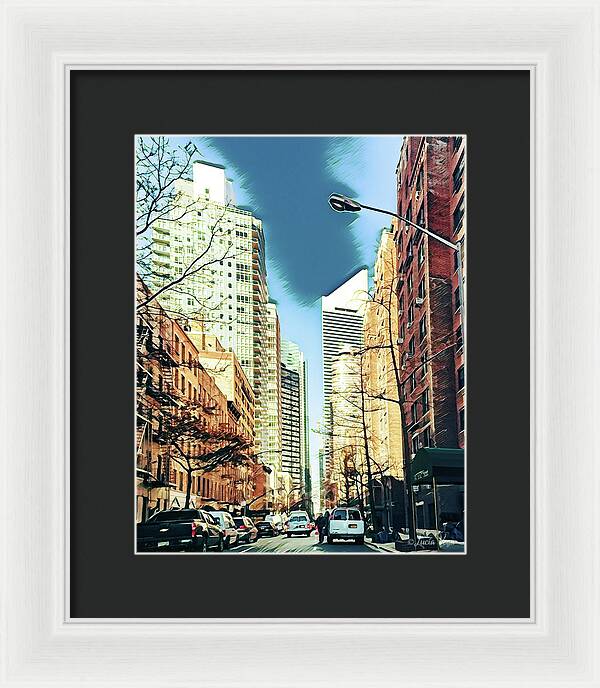 NYC Streets Textured Art - Framed Print