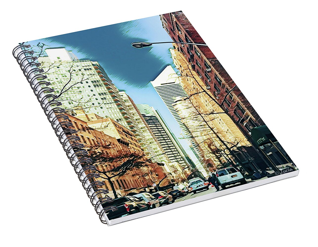 NYC Streets Textured Art - Spiral Notebook