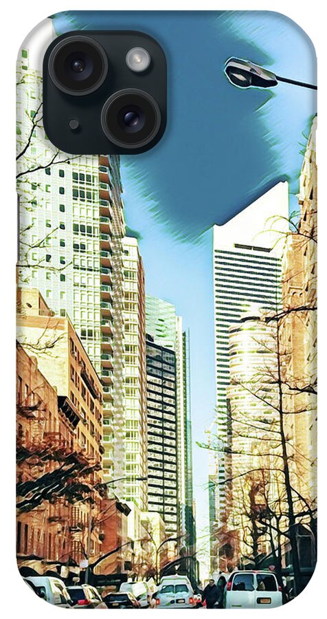 NYC Streets Textured Art - Phone Case