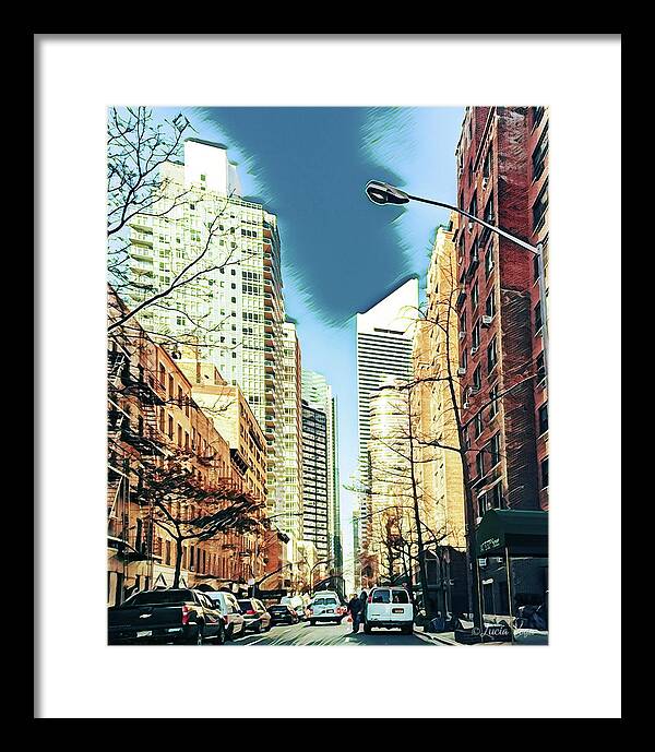 NYC Streets Textured Art - Framed Print