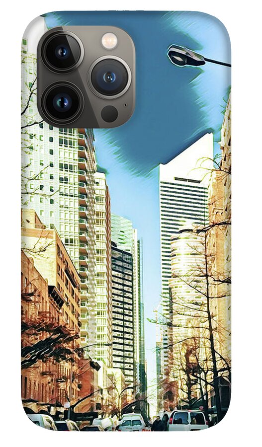 NYC Streets Textured Art - Phone Case