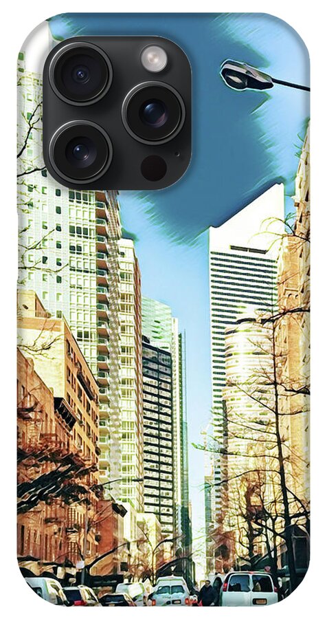 NYC Streets Textured Art - Phone Case