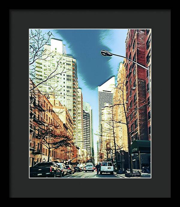 NYC Streets Textured Art - Framed Print