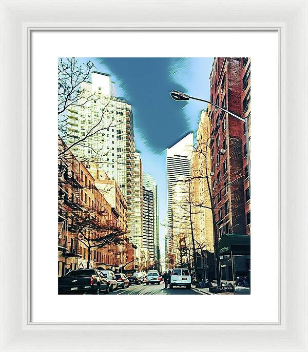 NYC Streets Textured Art - Framed Print