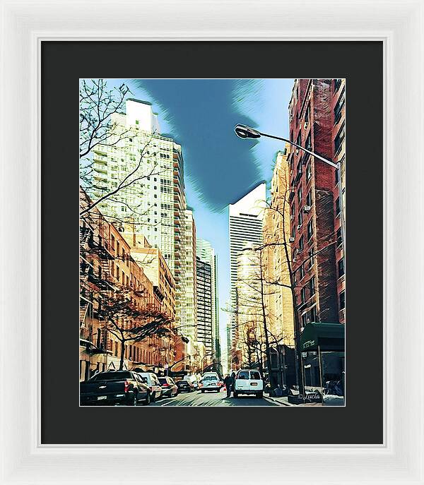 NYC Streets Textured Art - Framed Print