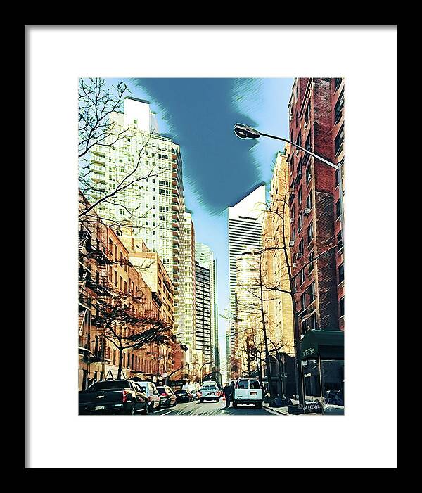 NYC Streets Textured Art - Framed Print