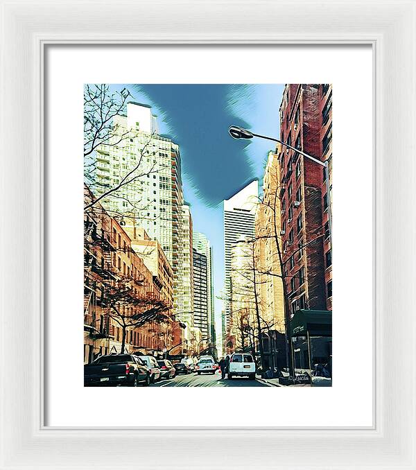 NYC Streets Textured Art - Framed Print