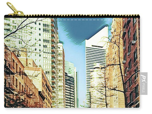 NYC Streets Textured Art - Zip Pouch