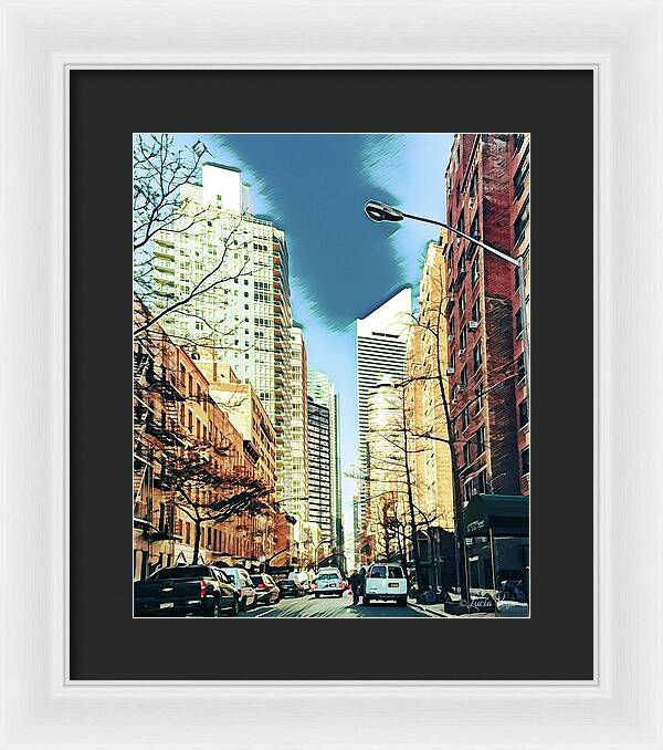 NYC Streets Textured Art - Framed Print