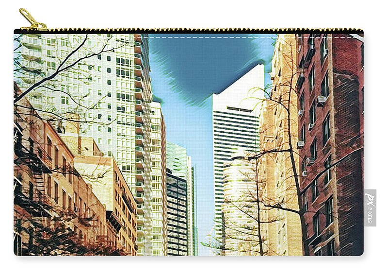NYC Streets Textured Art - Zip Pouch