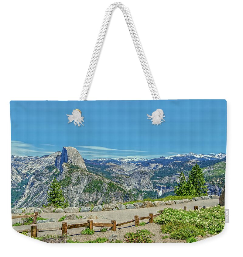 Paradise in California Wonderful Landscape of Half Dome and Waterfall - Weekender Tote Bag