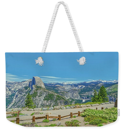 Paradise in California Wonderful Landscape of Half Dome and Waterfall - Weekender Tote Bag