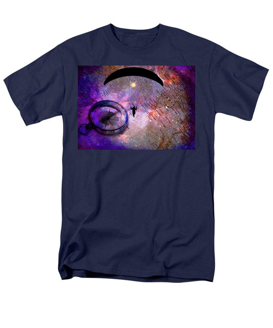 Paraglider Seeking Destination on a Map - Men's T-Shirt  (Regular Fit)