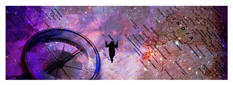 Paraglider Seeking Destination on a Map - Yoga Mat