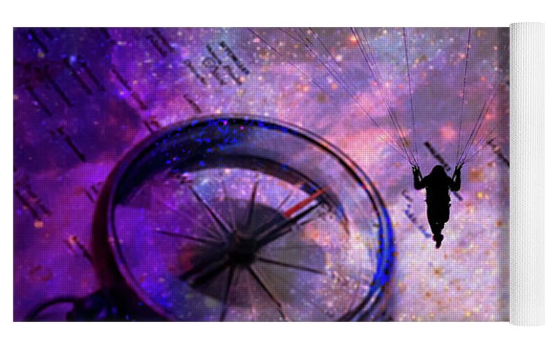 Paraglider Seeking Destination on a Map - Yoga Mat