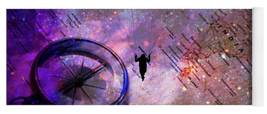 Paraglider Seeking Destination on a Map - Yoga Mat