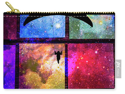 Paragliding Silhouette and Boxed Art - Zip Pouch