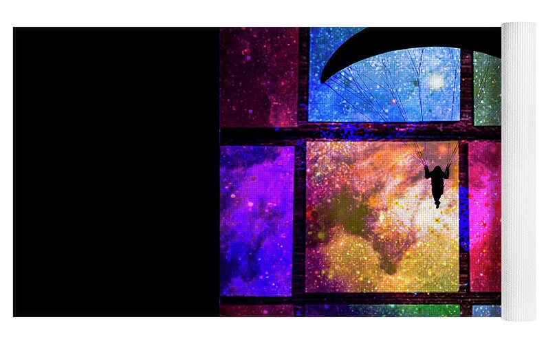 Paragliding Silhouette and Boxed Art - Yoga Mat