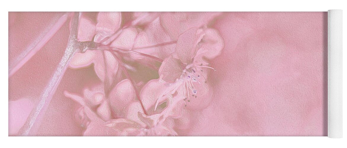 Pink Flowers Background Artistic Backdrop  - Yoga Mat