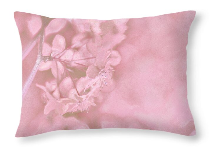 Pink Flowers Background Artistic Backdrop - Throw Pillow