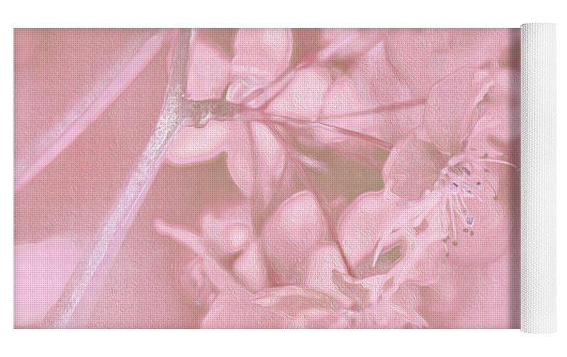 Pink Flowers Background Artistic Backdrop  - Yoga Mat