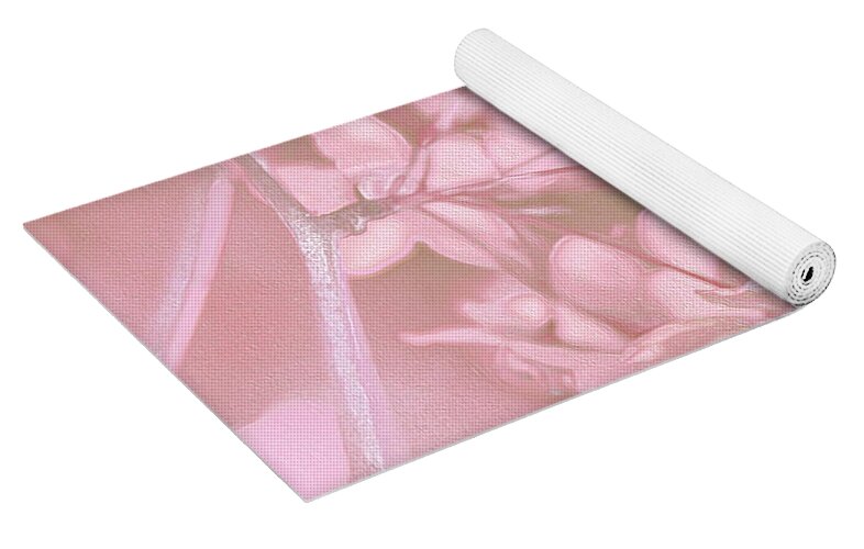 Pink Flowers Background Artistic Backdrop  - Yoga Mat